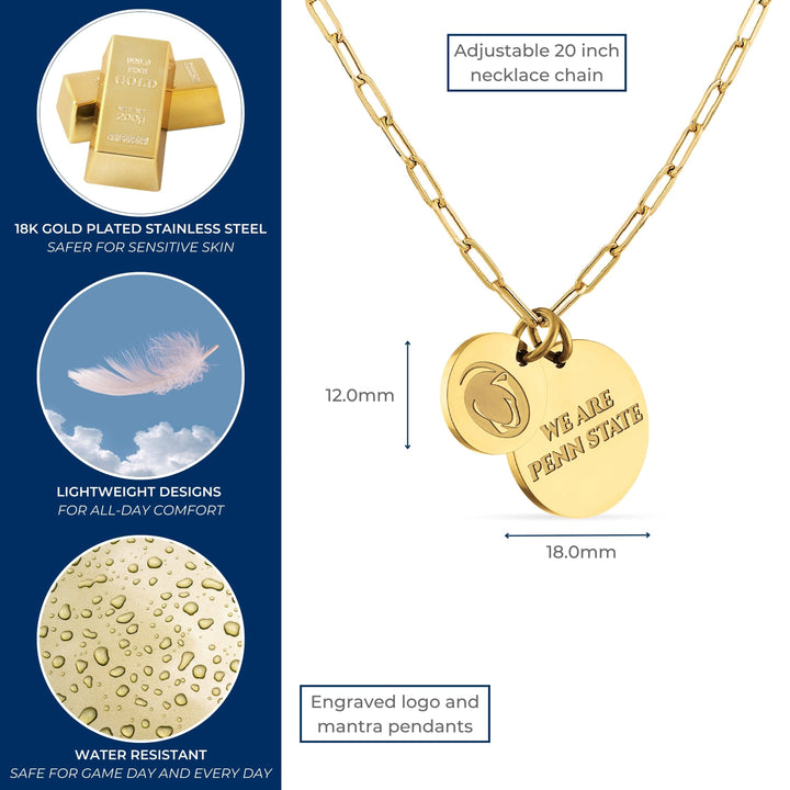 Penn State Paperclip Chain Charm Necklace