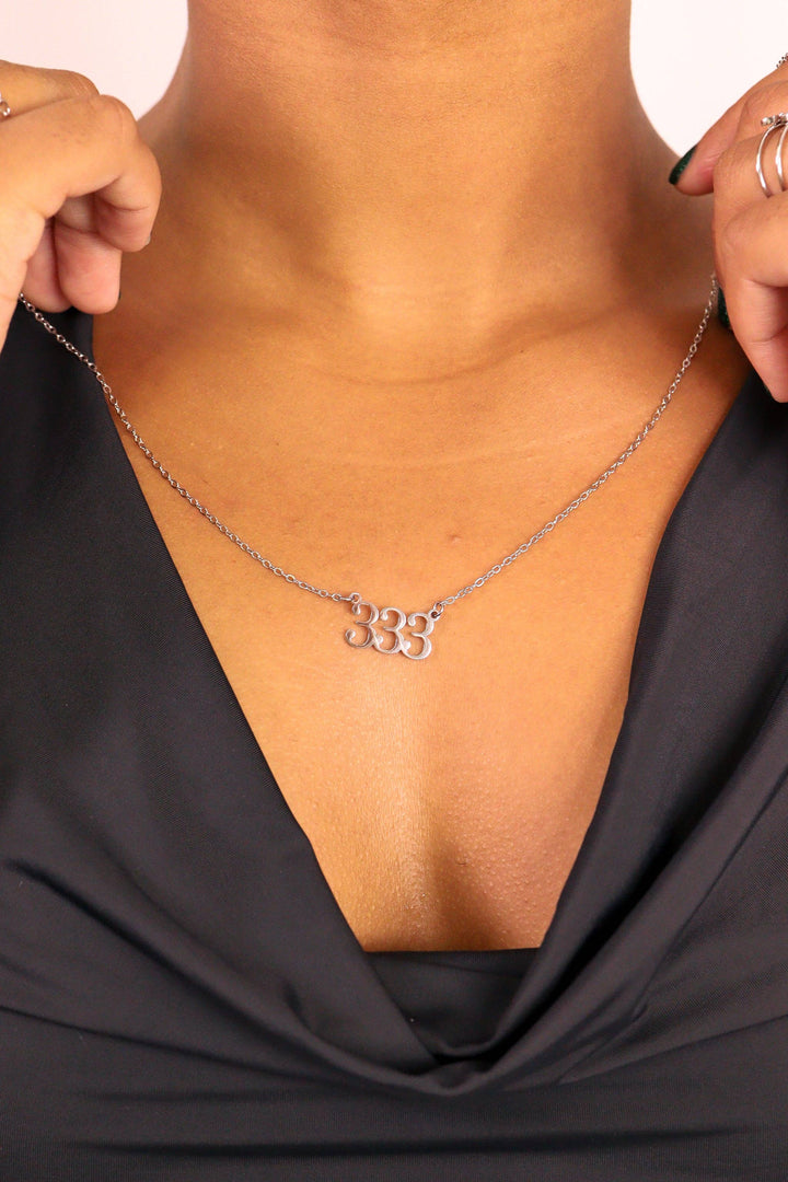 18K Gold PVD Stainless Steel Angel Number Necklace