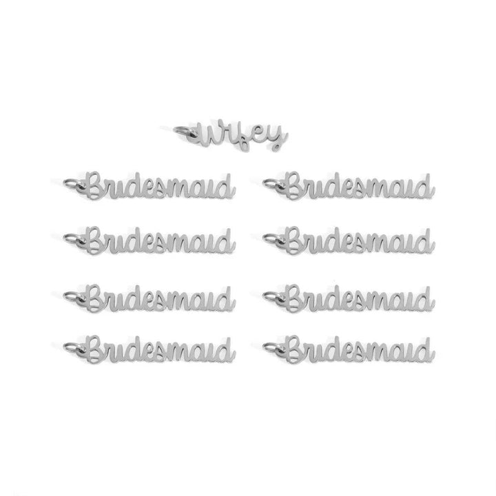 18K Gold PVD Stainless Steel Wifey or Bridesmaid Charms