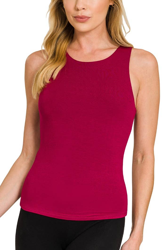 Premium Rayon Double Layered Round Neck Tank Top
