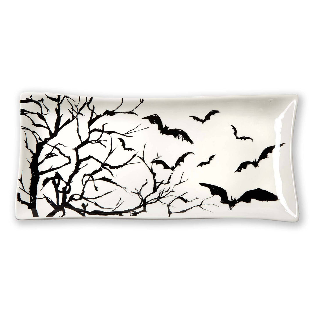 Spellbound Rectangular Platter Black Earthenware Halloween