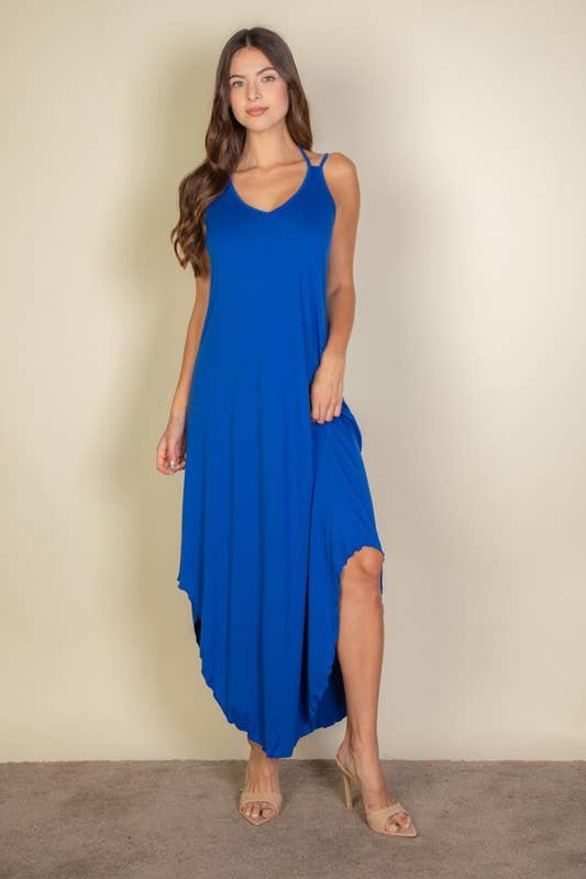 Solid Sleeveless Maxi Dress