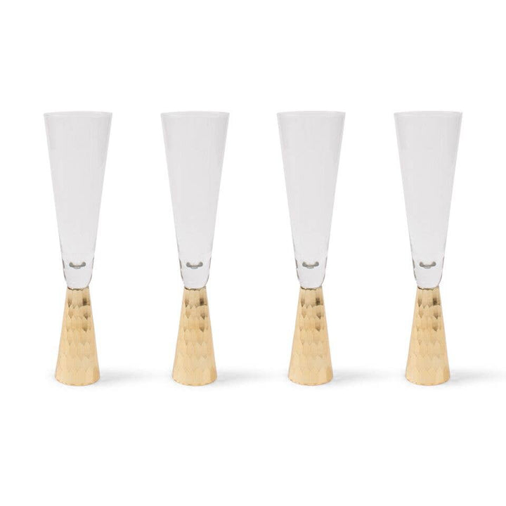 Gold Hammered Champagne Glass