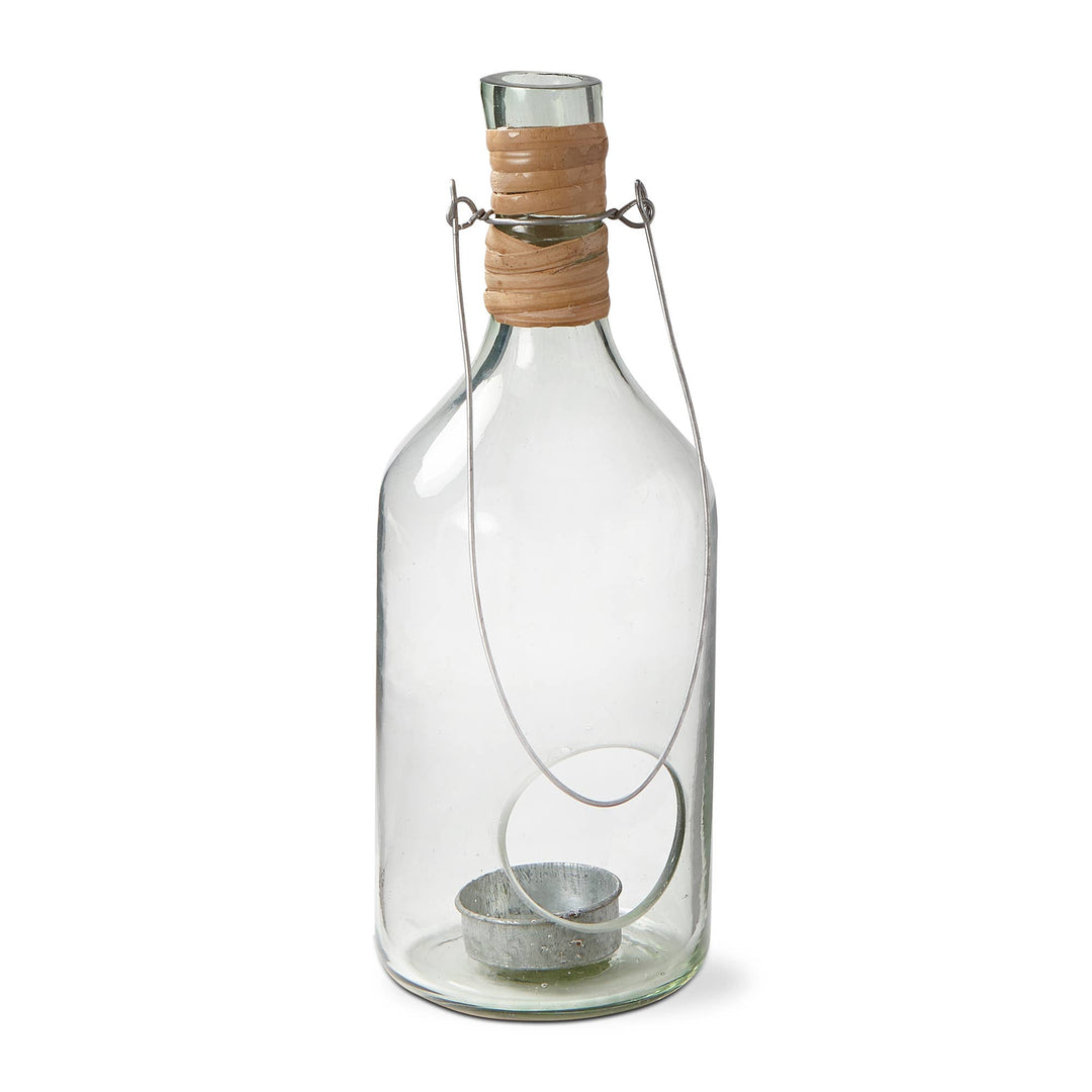 Recycled Blown Glass Lantern Small Clear Summer