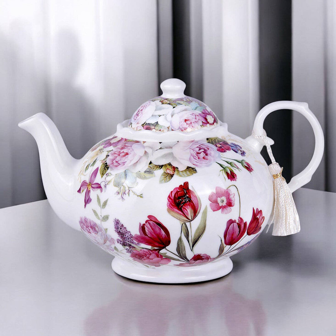 Tulips Porcelain Teapot in Gift Box