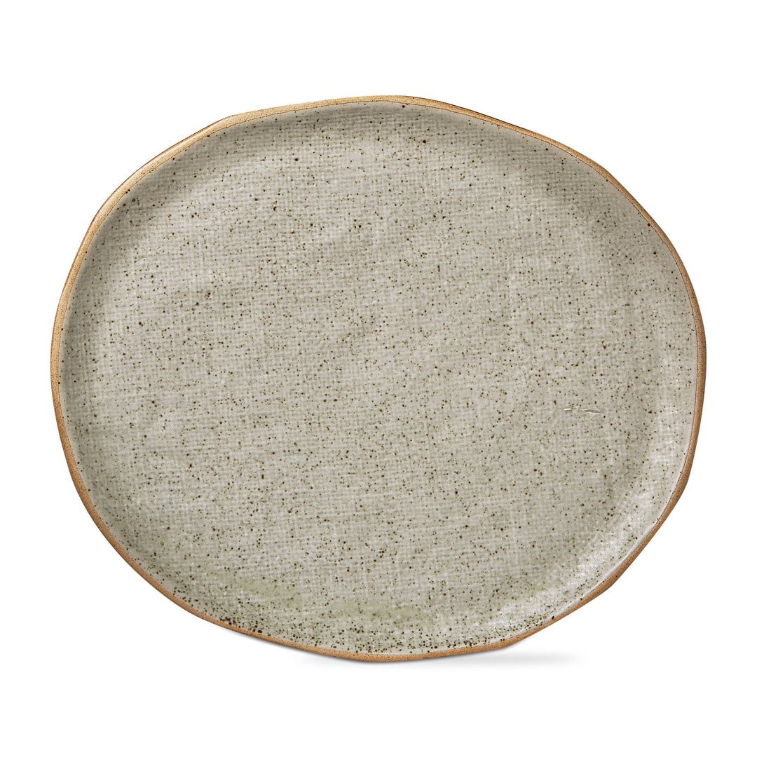 Speckle Texture Glaze Platter Taupe Porcelain Christmas
