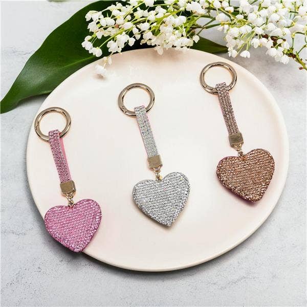 Bejeweled Heart Shaped Purse Charm, 3 Ast.