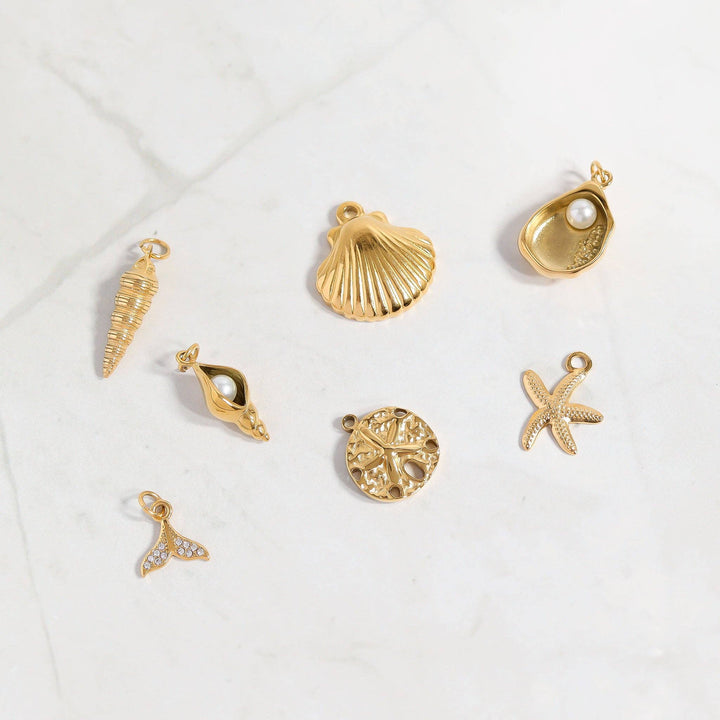 18K Gold PVD Stainless Steel Mermaid Tail Charm