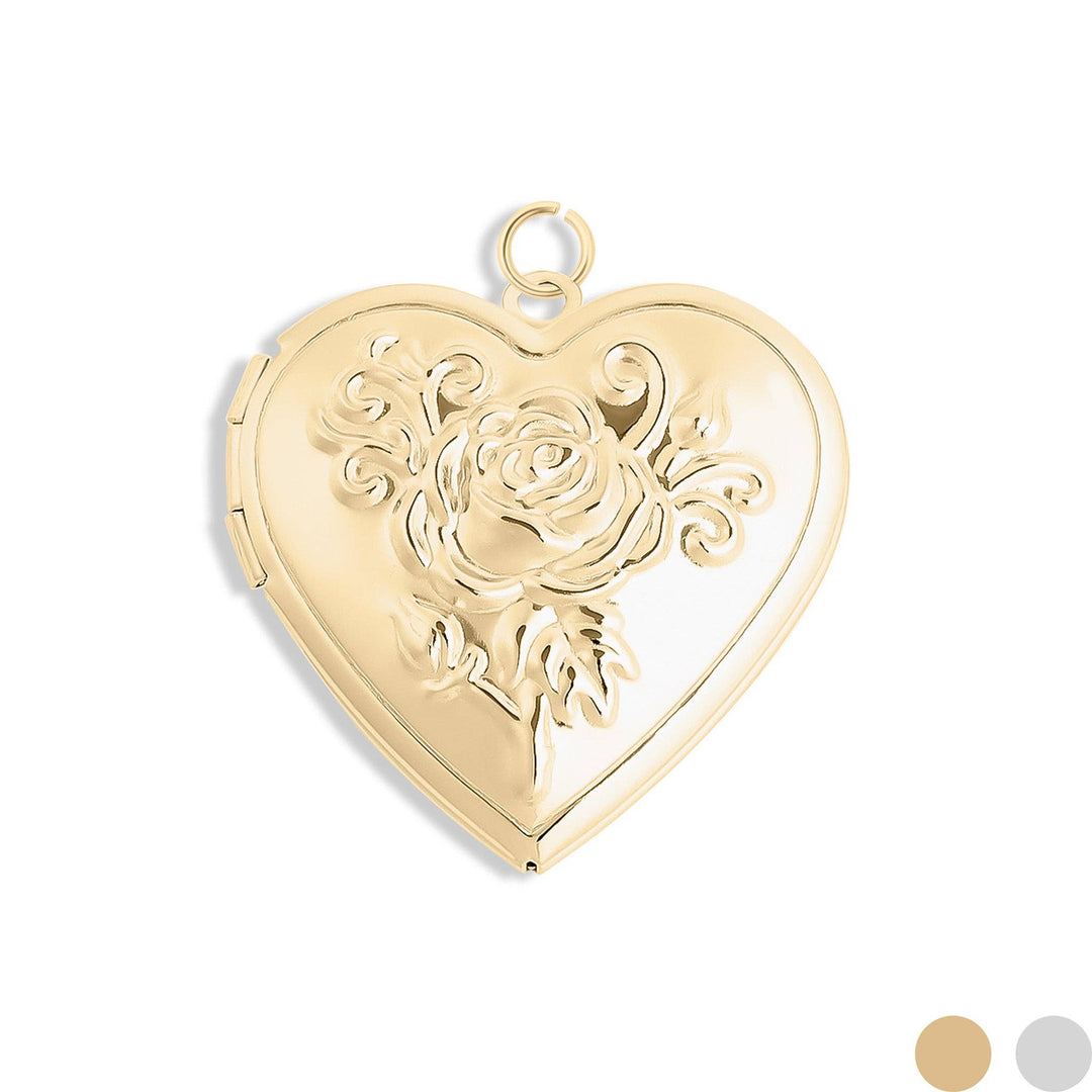 18K Gold PVD Stainless Steel Rose Heart Locket