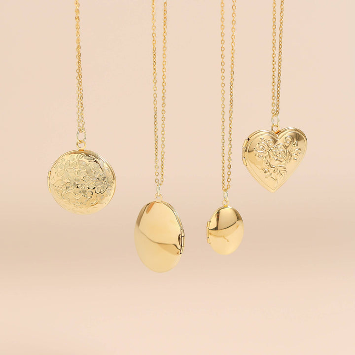 18K Gold PVD Stainless Steel Rose Heart Locket