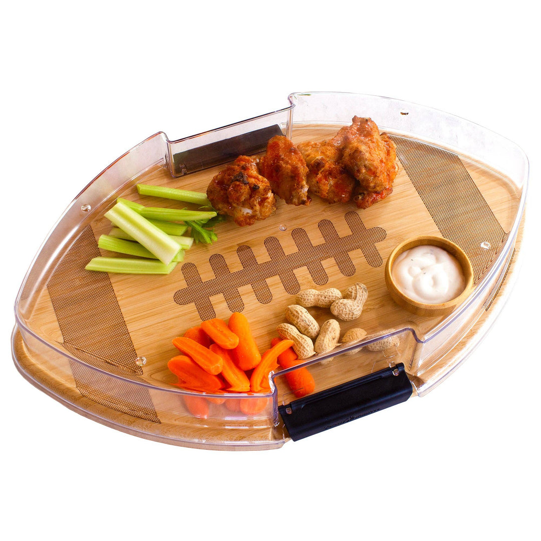 Flip, Serve &amp; Store™ Football Charcuterie Board with Lid
