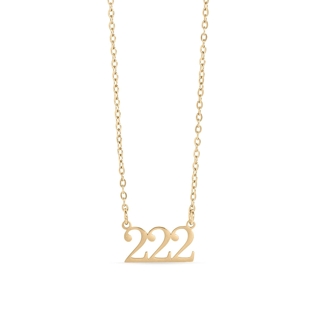 18K Gold PVD Stainless Steel Angel Number Necklace