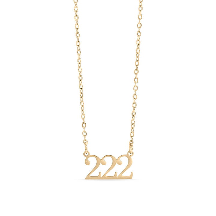 18K Gold PVD Stainless Steel Angel Number Necklace