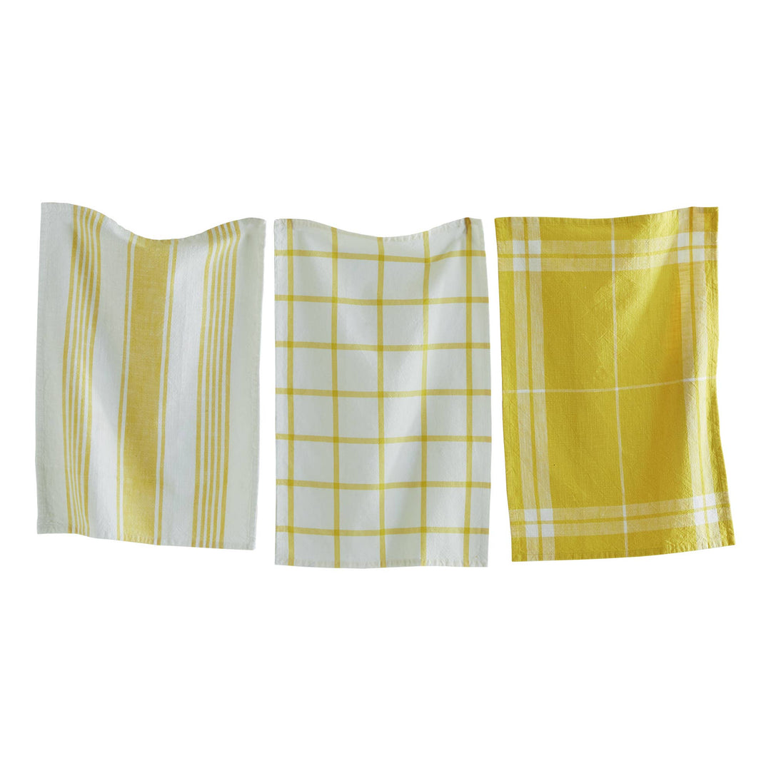 Tag Classic Dishtowel Set/3 Yellow Cotton Everyday