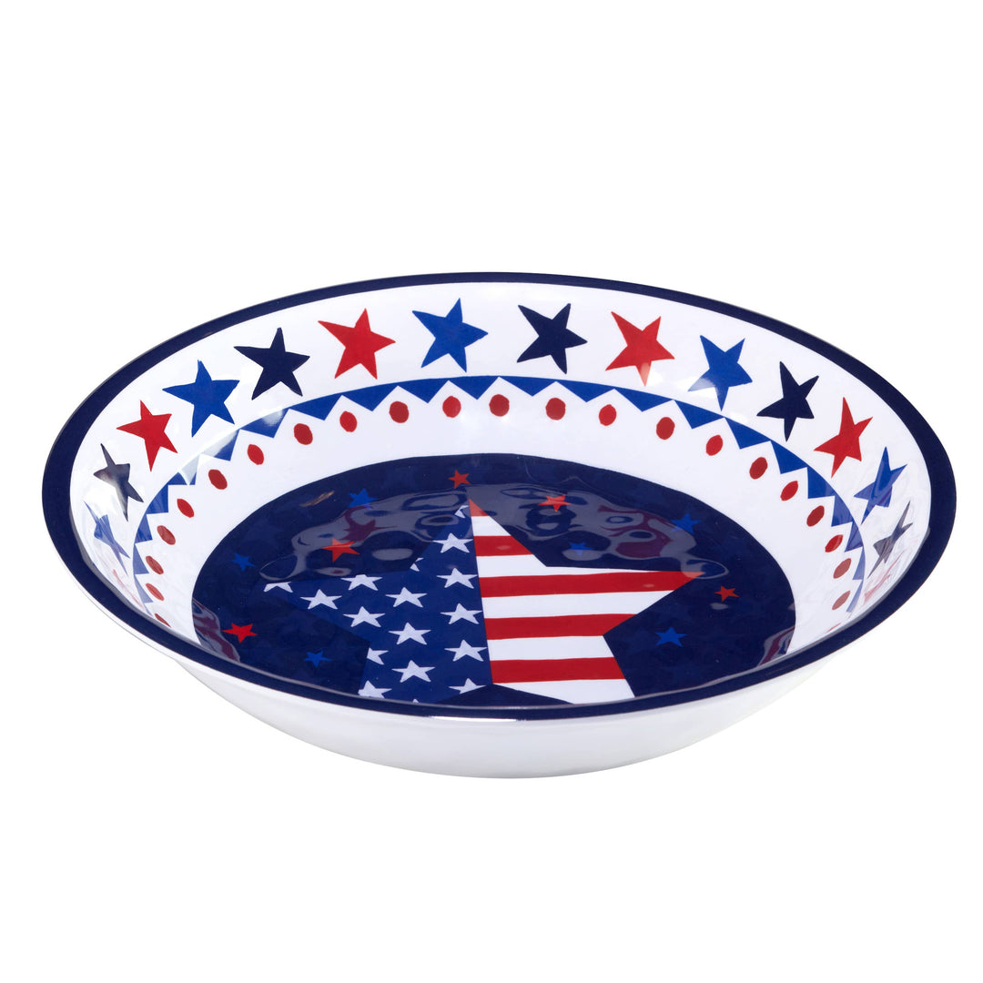 Stars &amp; Stripes Melamine Lg  Serving Bowl 13.75 in x 2.75 in