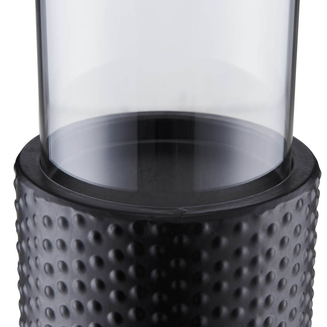 Contemporary Candle Holder Set With Clear Glass Hurricanes
