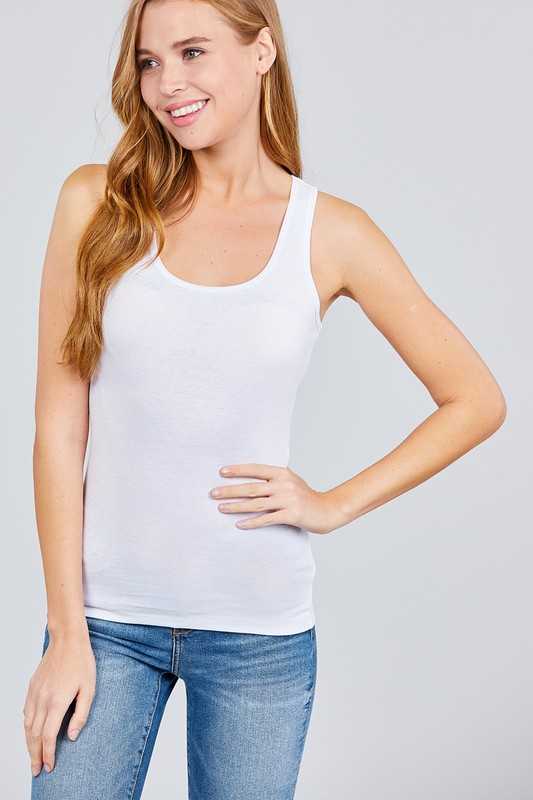 Plus Racer Back Rib Tank Top