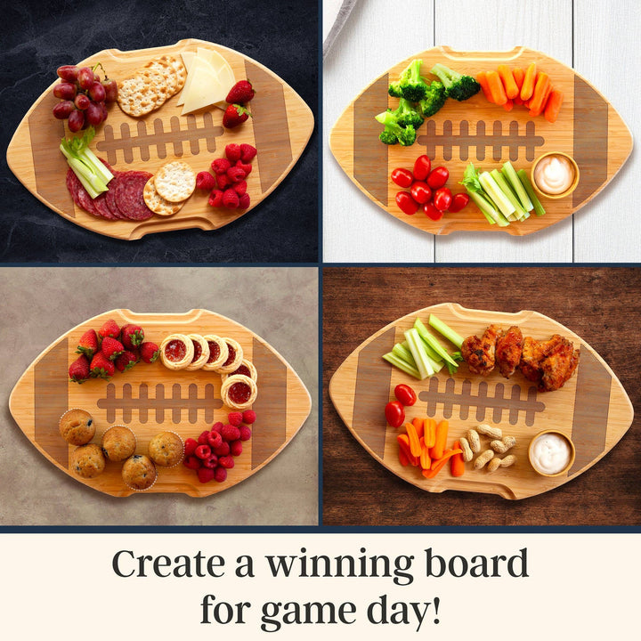 Flip, Serve &amp; Store™ Football Charcuterie Board with Lid