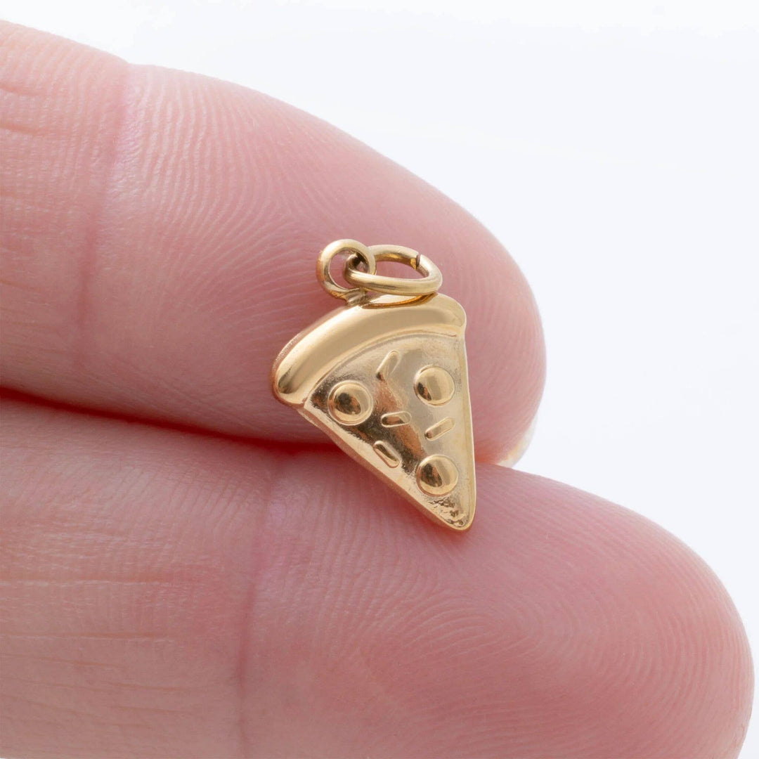 18K Gold PVD Stainless Steel Pizza Charm