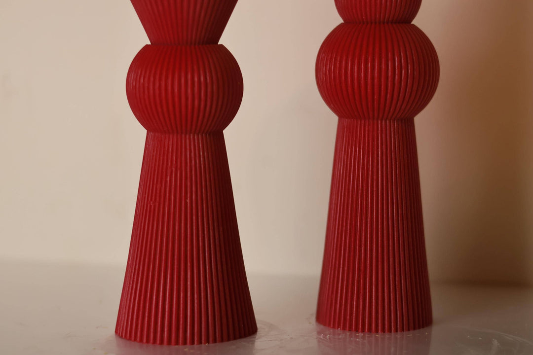 Chic Roman Ribbed Pillar Candle