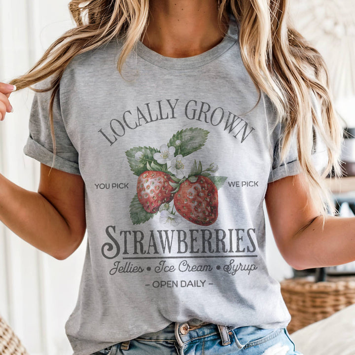 Strawberry Locally Grown Garden Farmers Market Graphic Tee
