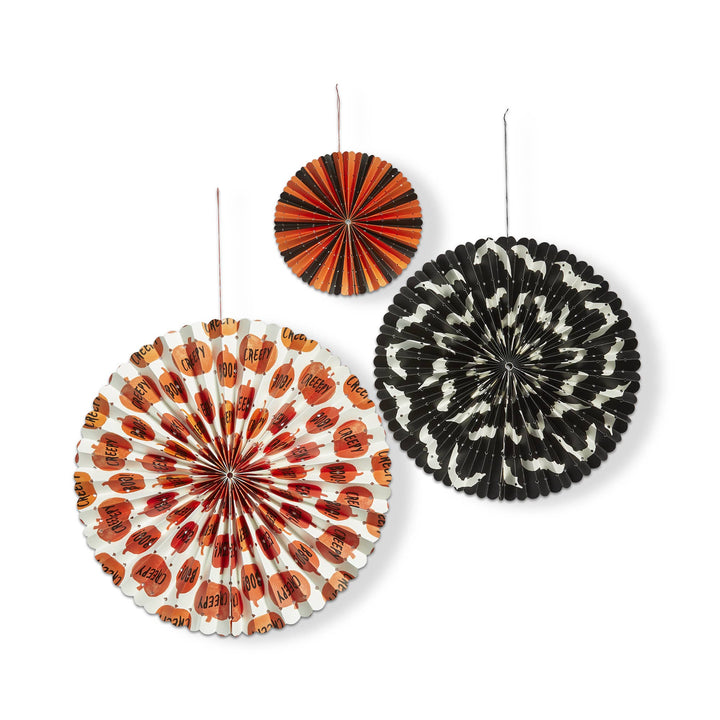 Halloween Paper Fan Decor Set of 3 Multi