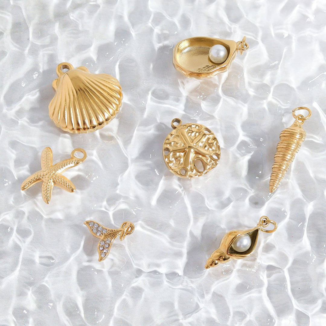 18K Gold PVD Stainless Steel Mermaid Tail Charm