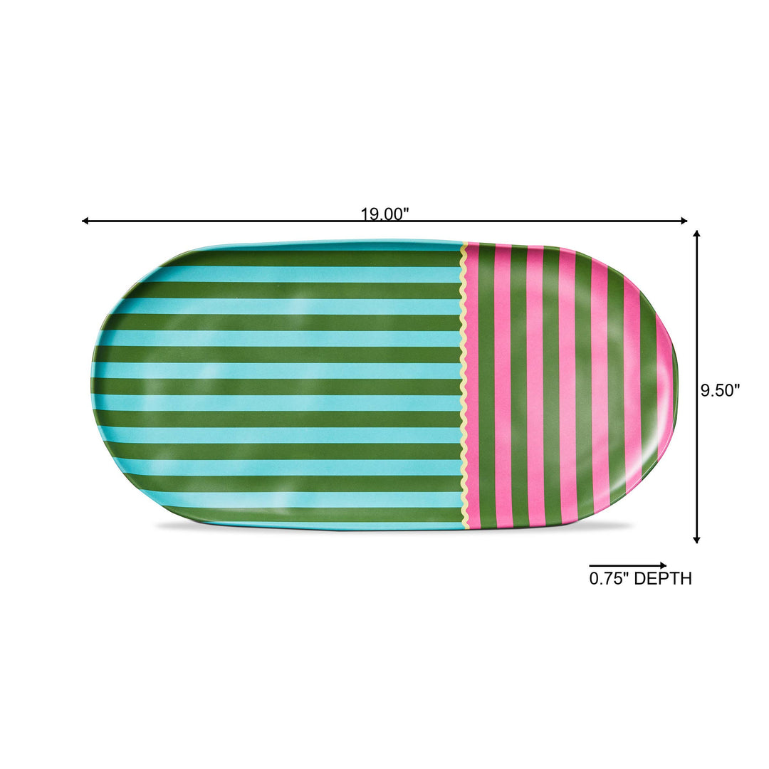 Cabana Stripe Melamine Platter Multi Summer