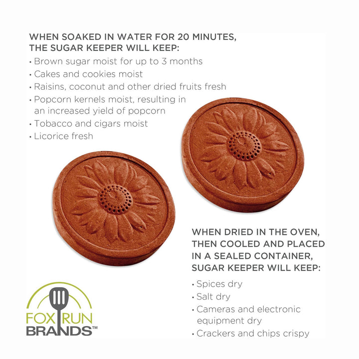Fox Run Sunflower Brown Sugar Keepers, Set of 2