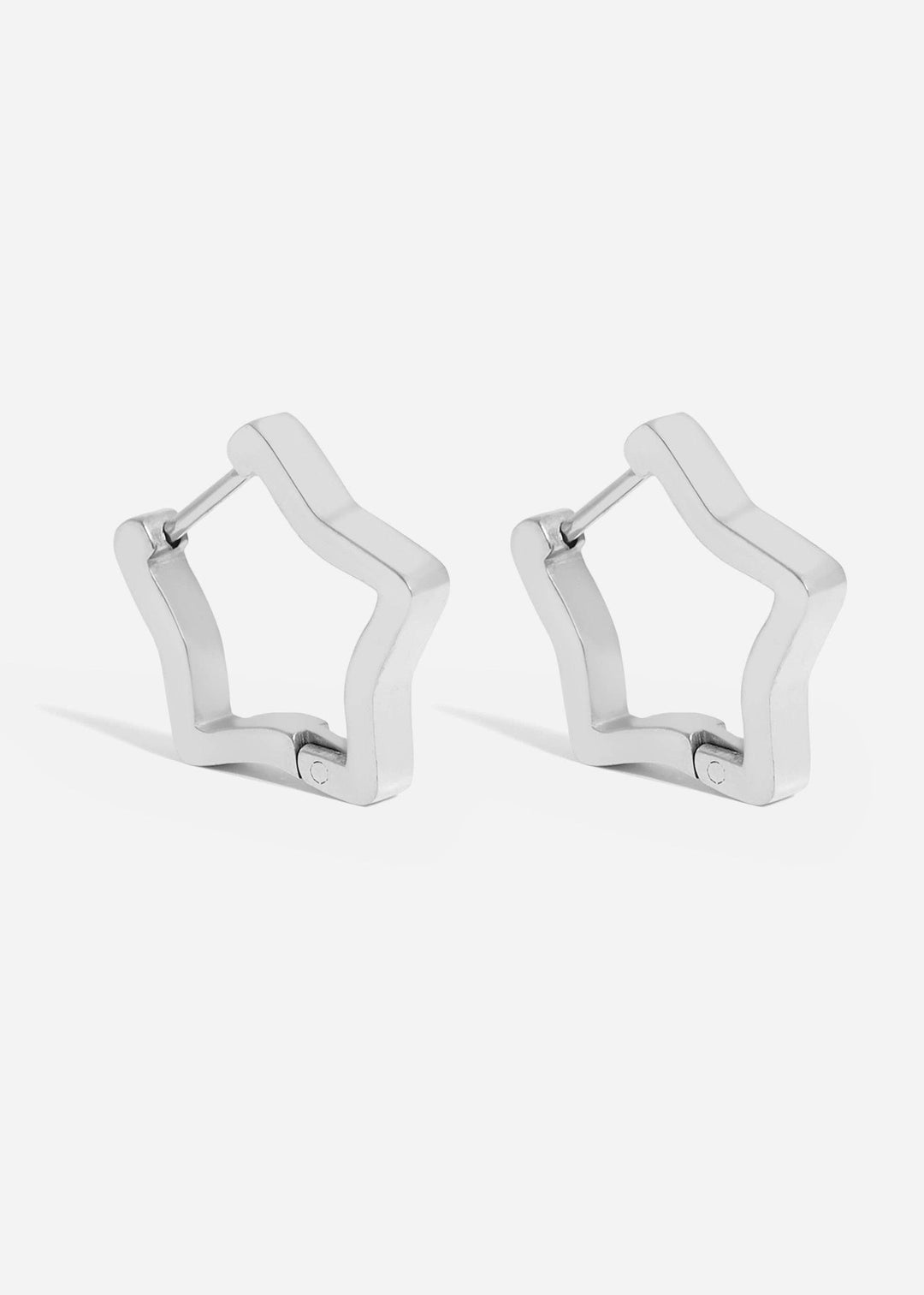 18K Gold PVD Stainless Steel Star Huggie Earrings / ERJ0009