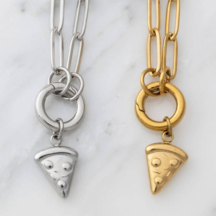 18K Gold PVD Stainless Steel Pizza Charm