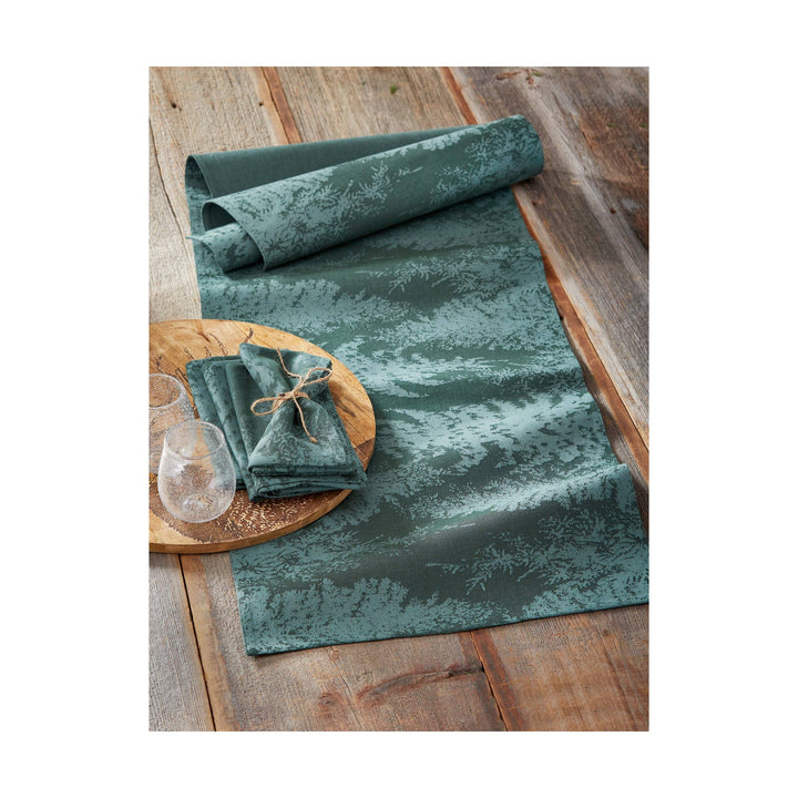 Wilde Pine Jacquard Runner Green Multi Cotton Christmas