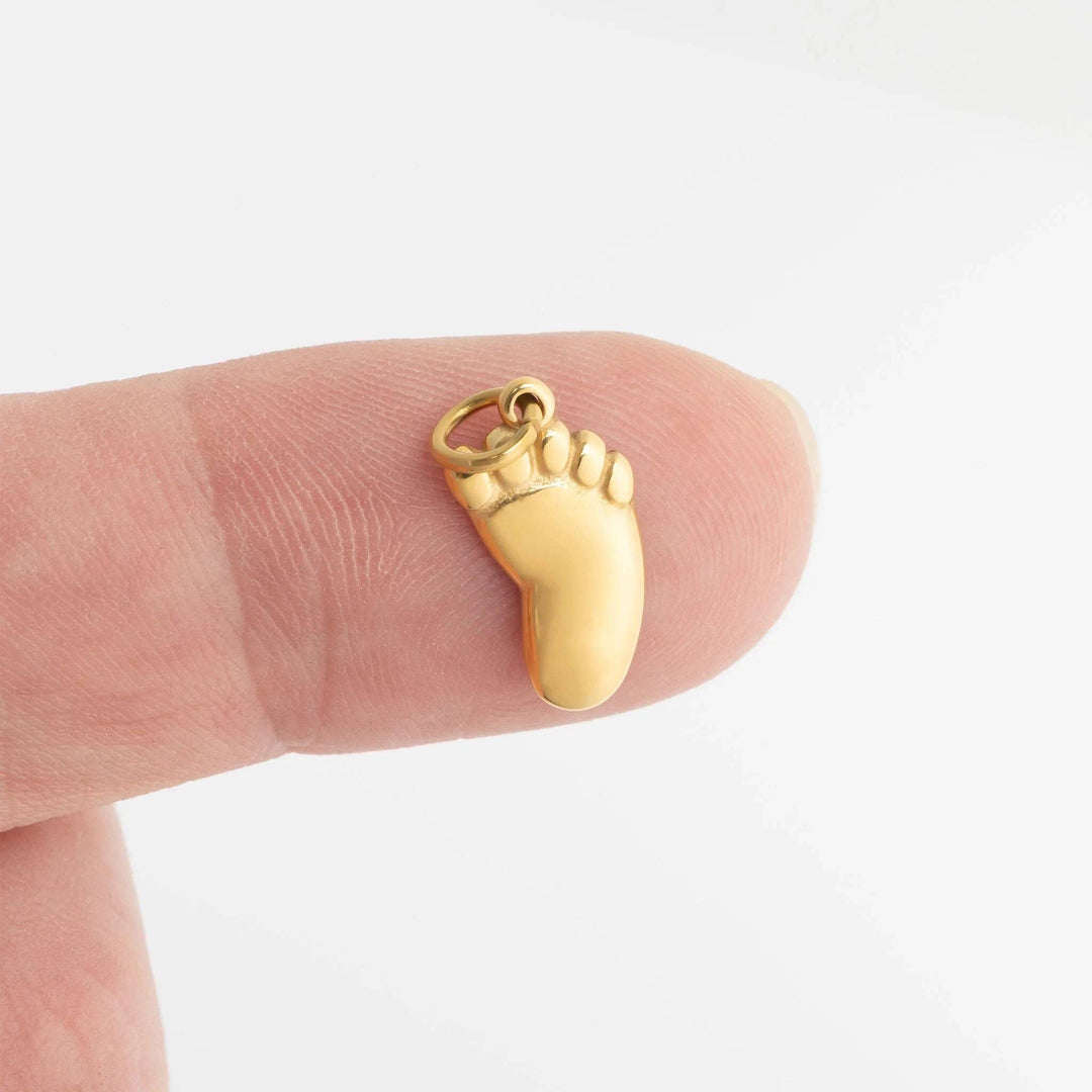18K Gold PVD Stainless Steel Baby Foot Charm