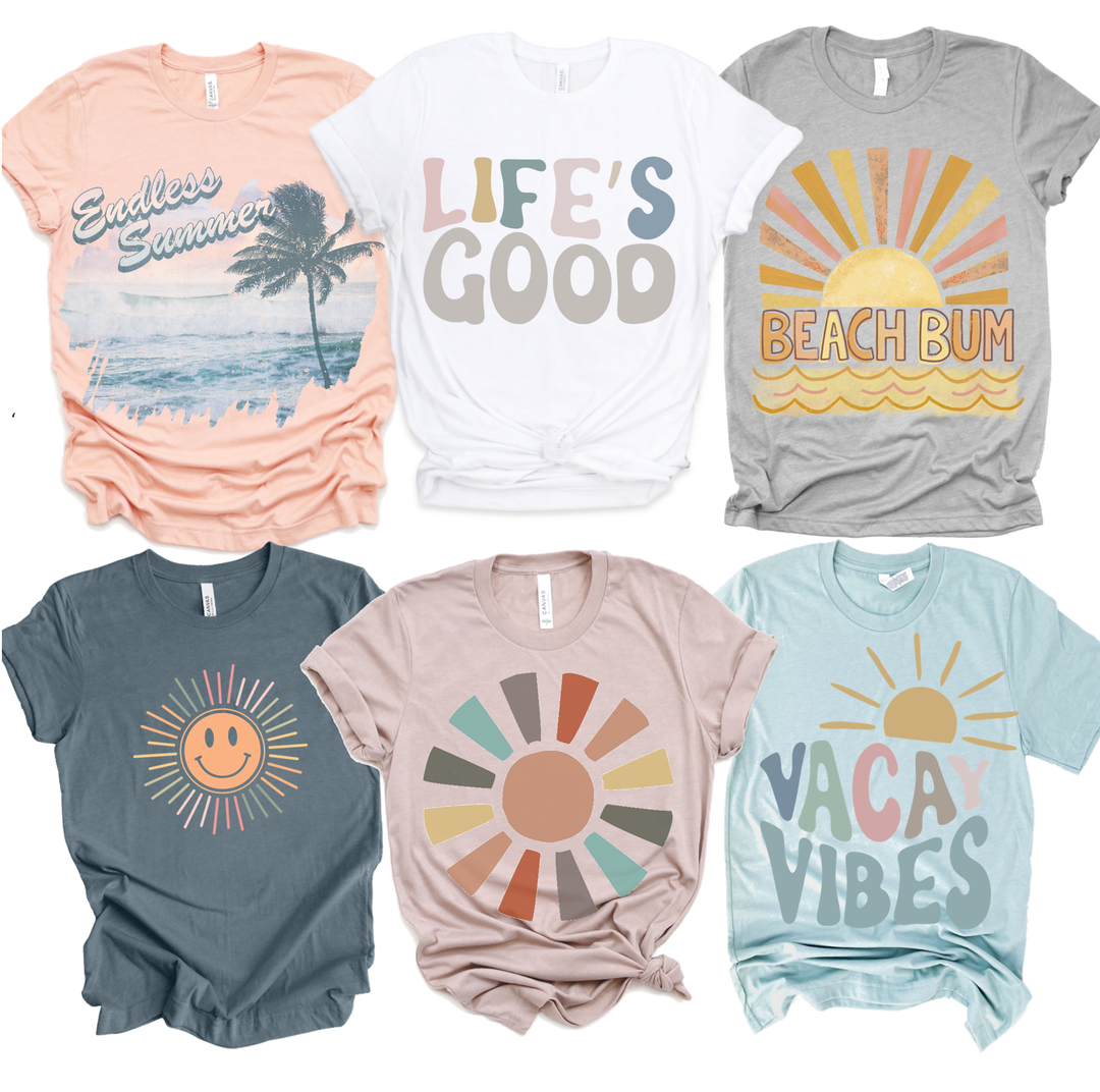 Summer vibes Sunshine Vintage Endless Sun Smiley Graphic Tee