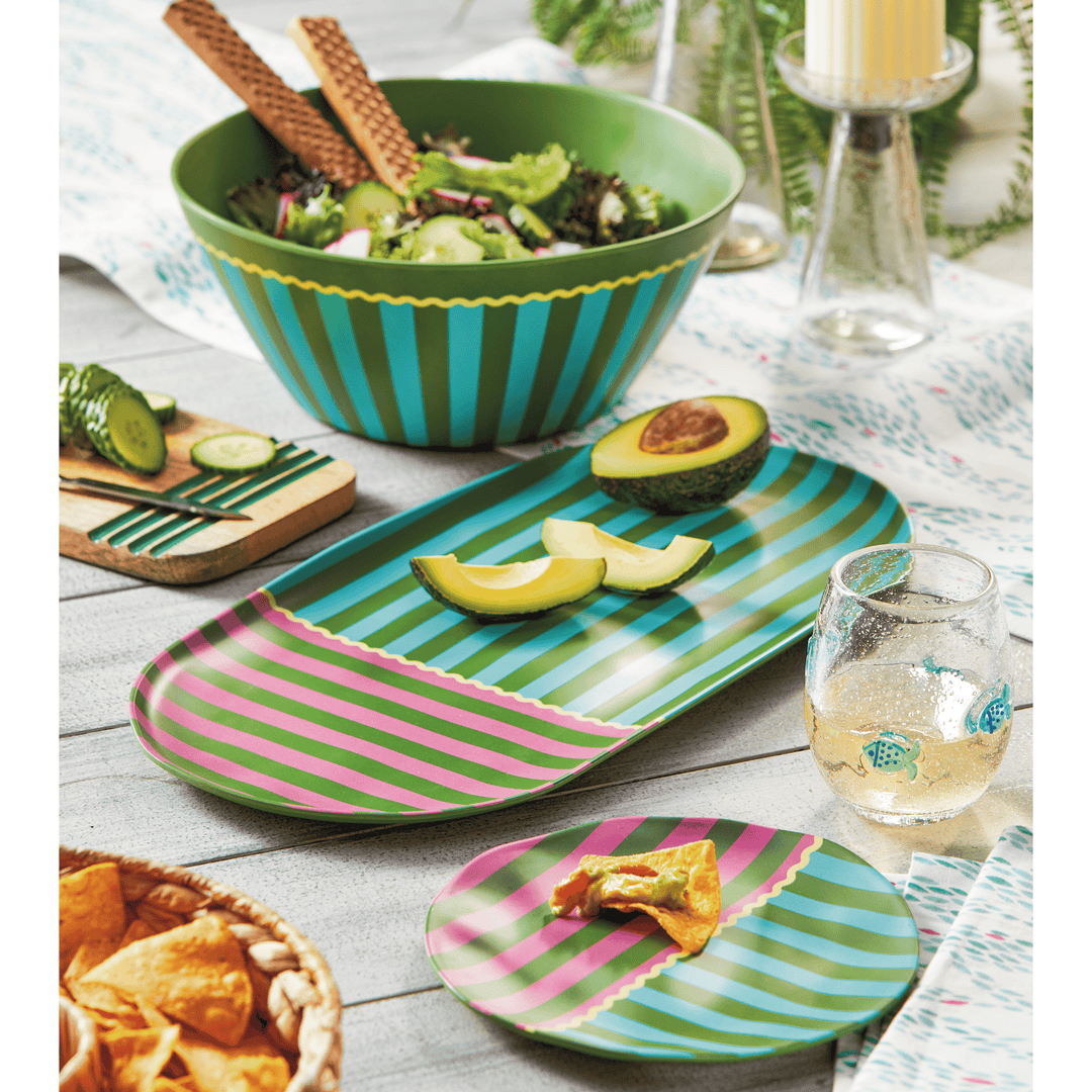 Cabana Stripe Melamine Platter Multi Summer