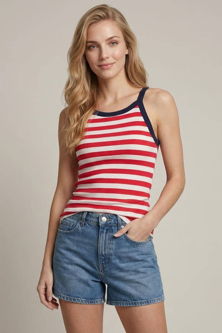 4TH OF JULY STRIPE TANK - 43418T