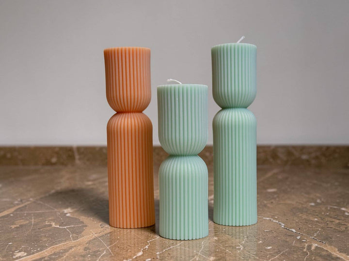 Ribbed Pillar Candle
