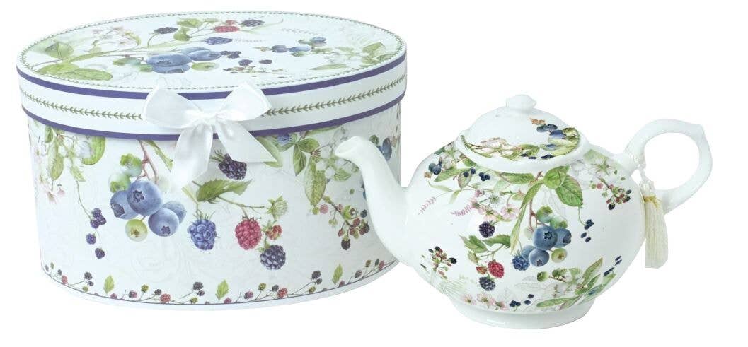 Wild Berries Porcelain Teapot in Gift Box