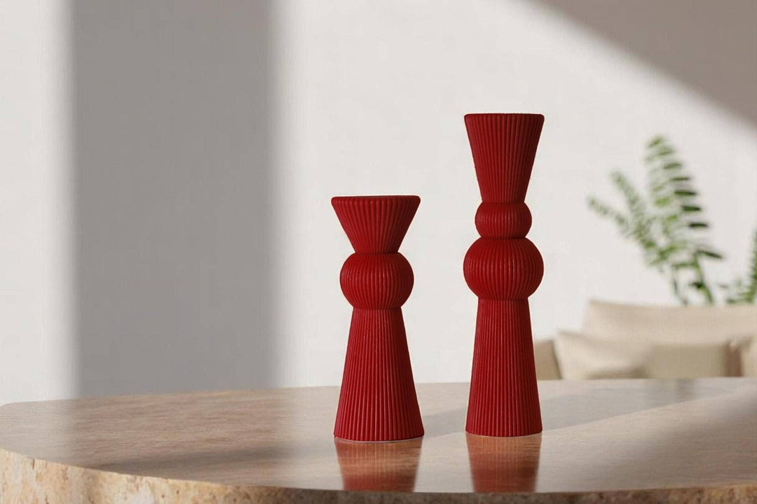 Chic Roman Ribbed Pillar Candle
