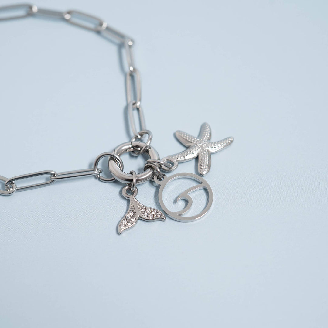 18K Gold PVD Stainless Steel Mermaid Tail Charm