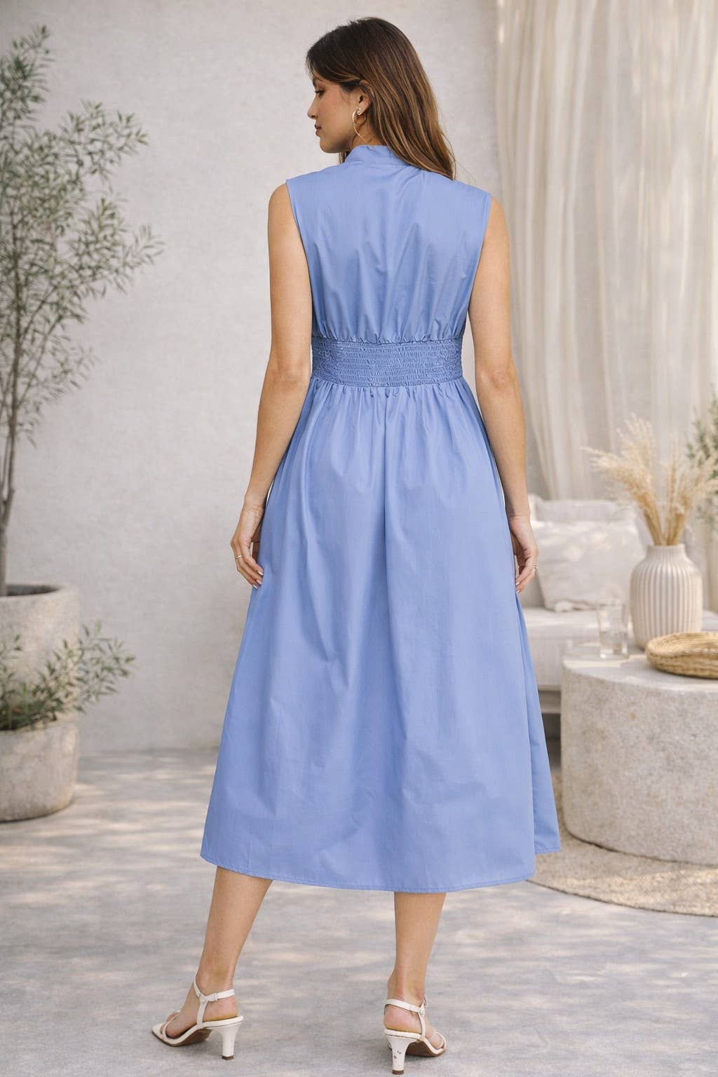 Zip Up Midi Dress