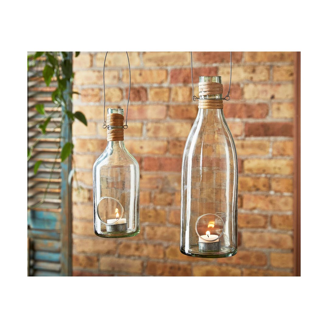 Recycled Blown Glass Lantern Large Clear Summer