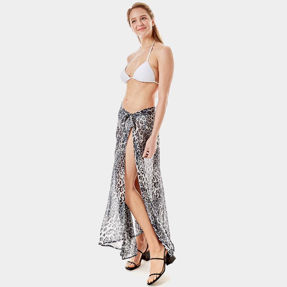 Leopard Beach Wrap Skirt