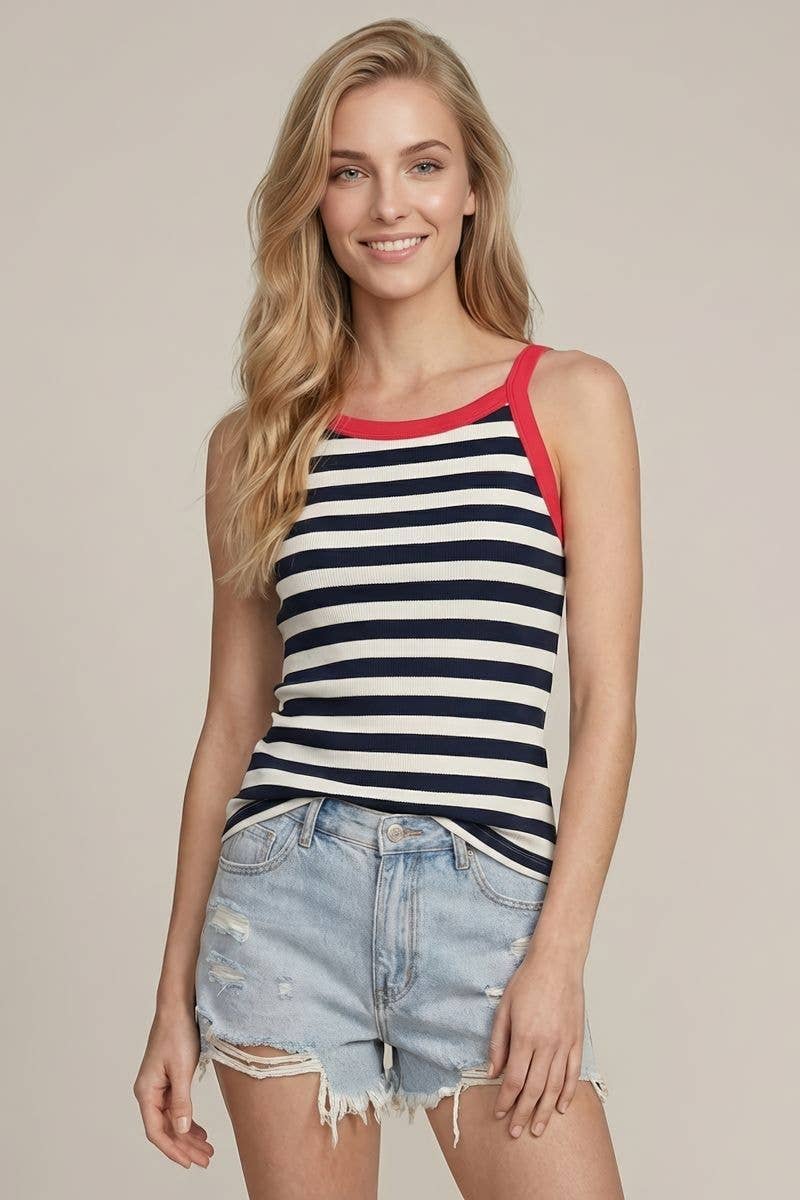 4TH OF JULY STRIPE TANK - 43418T