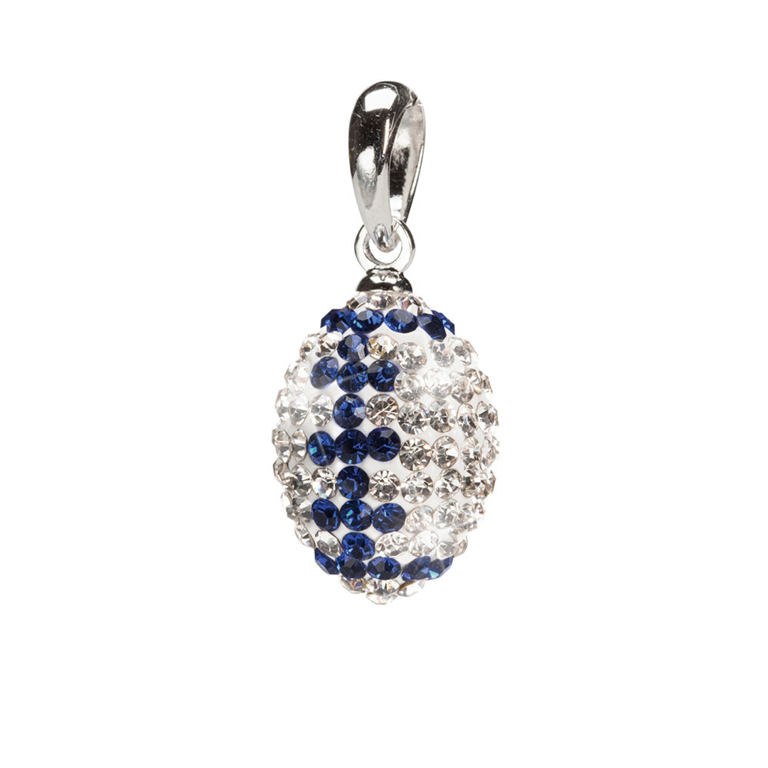 Penn State Helmet + Crystal Football Pendant Necklace
