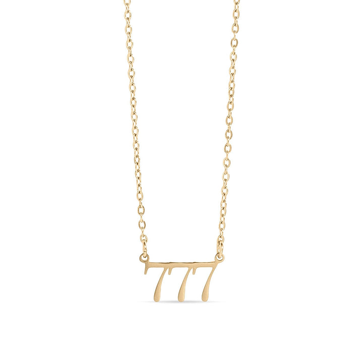 18K Gold PVD Stainless Steel Angel Number Necklace