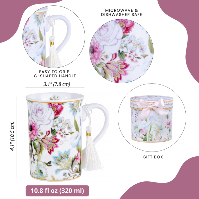 Dream Garden Porcelain Tea/Coffee Mug in Gift Box