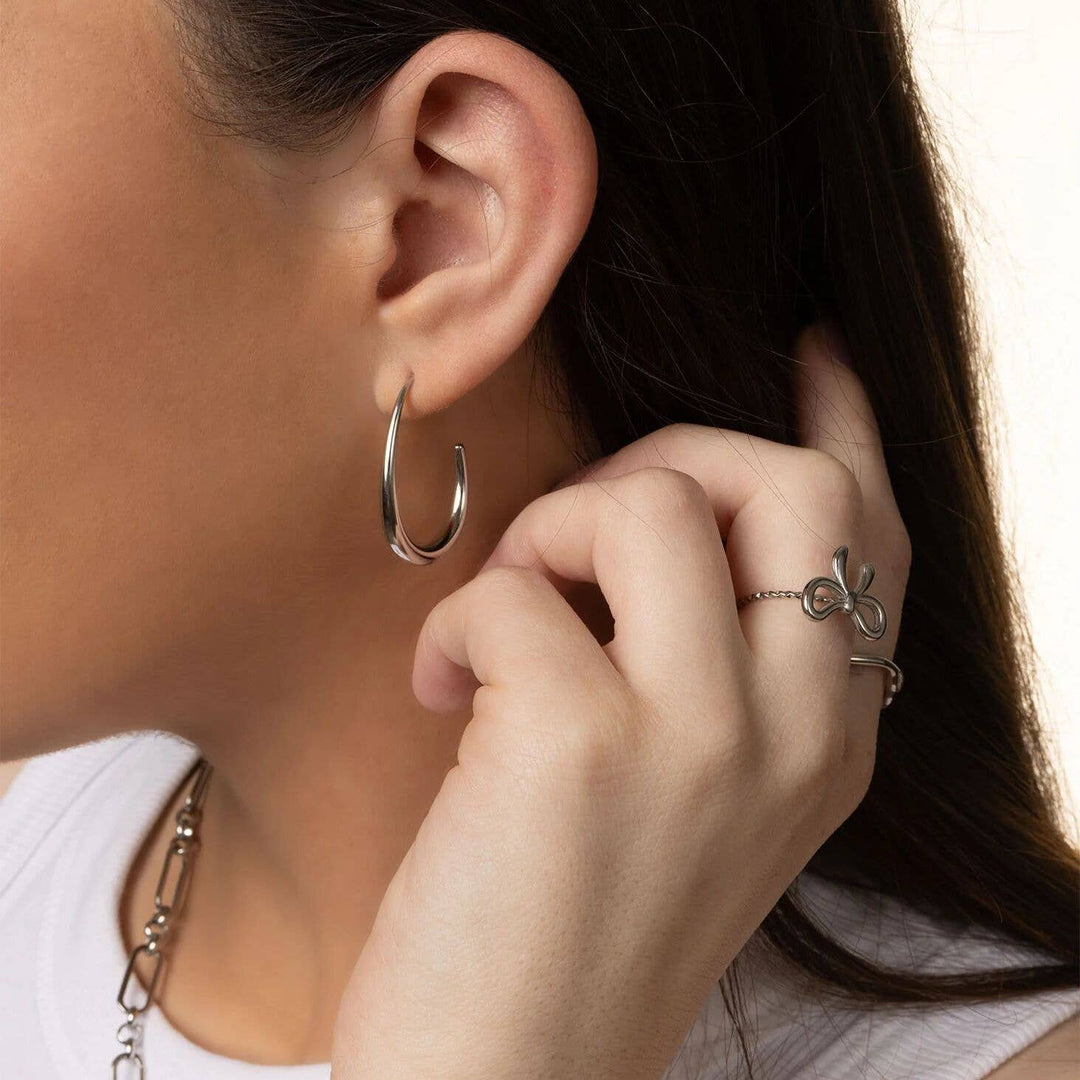Abstract Hoop Earrings