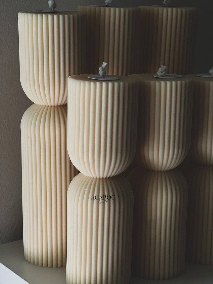 Ribbed Pillar Candle