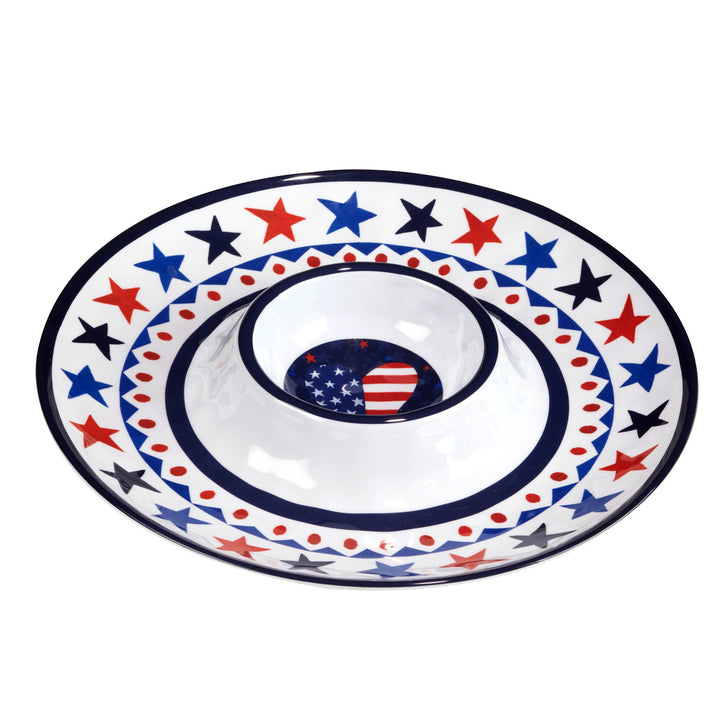 Stars &amp; Stripes Melamine Chip &amp; Dip 14.5in